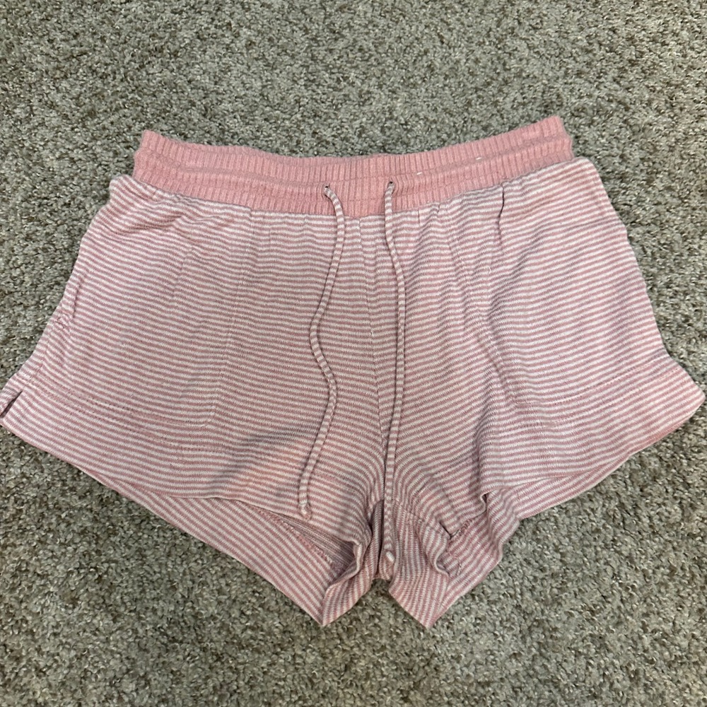 Stars Above Womens XS Pink Striped Pajama Shorts Preowned Drawstring Lounge
